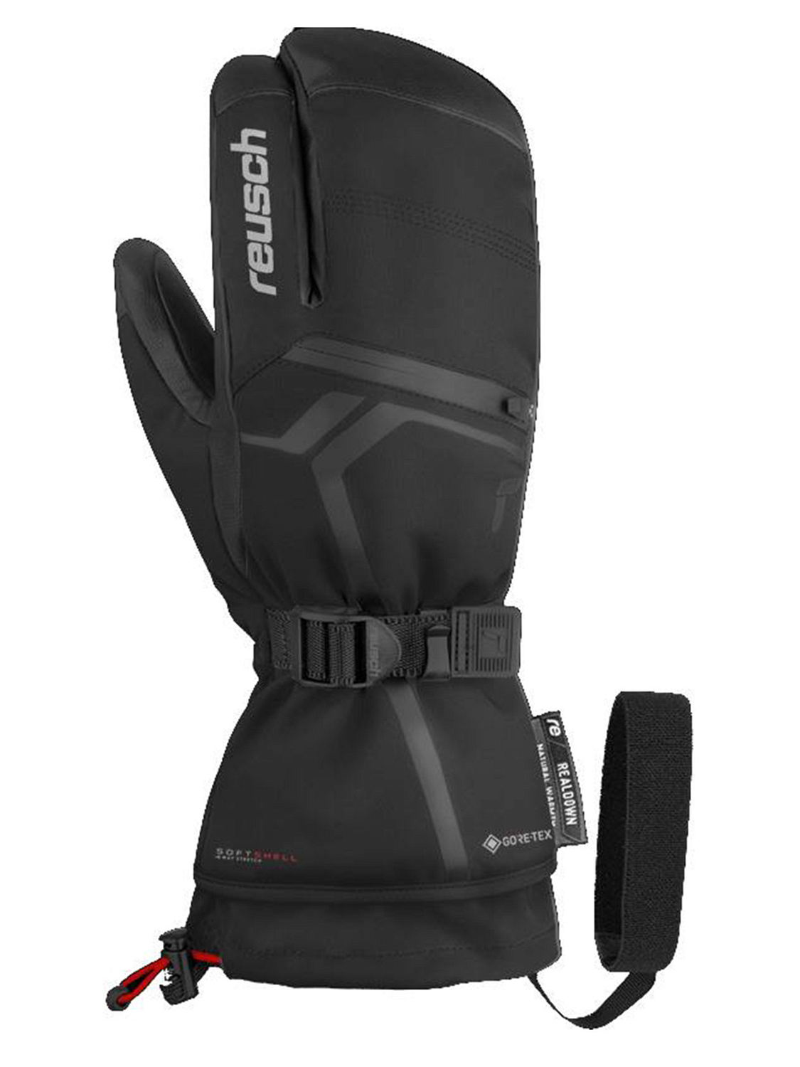 Варежки-лобстеры REUSCH Down Spirit GTX Black/Silver