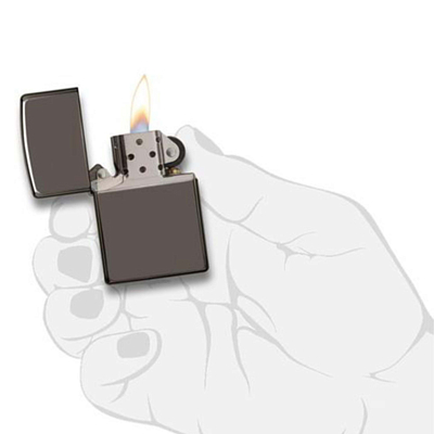 Зажигалка Zippo Classic Black Ice Чёрный Глянцевый