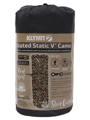 Коврик надувной KLYMIT Insulated Static V Realtree Edge Камуфляж