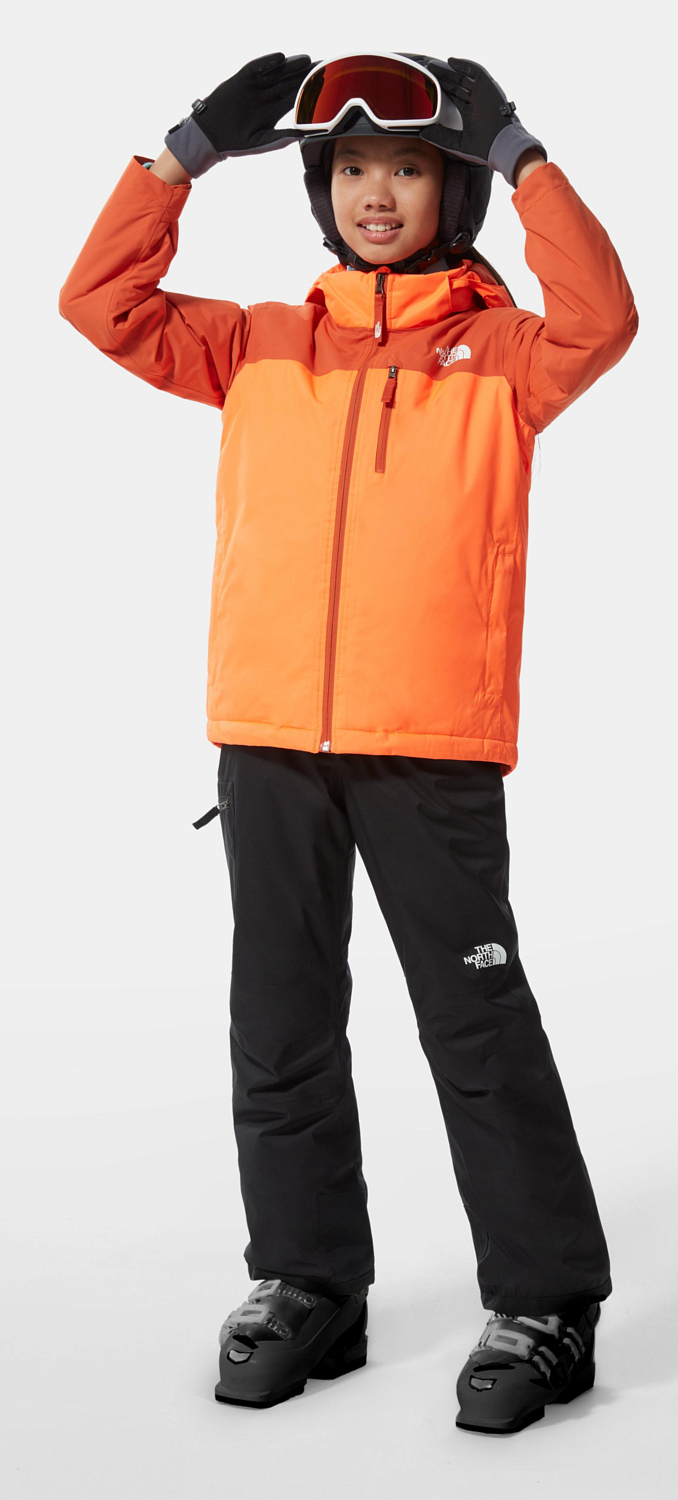 Куртка горнолыжная детская The North Face Snowquest Plus Jkt Y Pwrorg/Brntochr