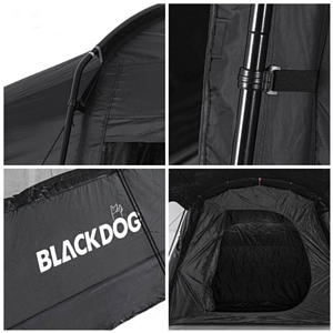 Палатка кемпинговая BlackDog Tunnel Tent With Stack Nozzle Black