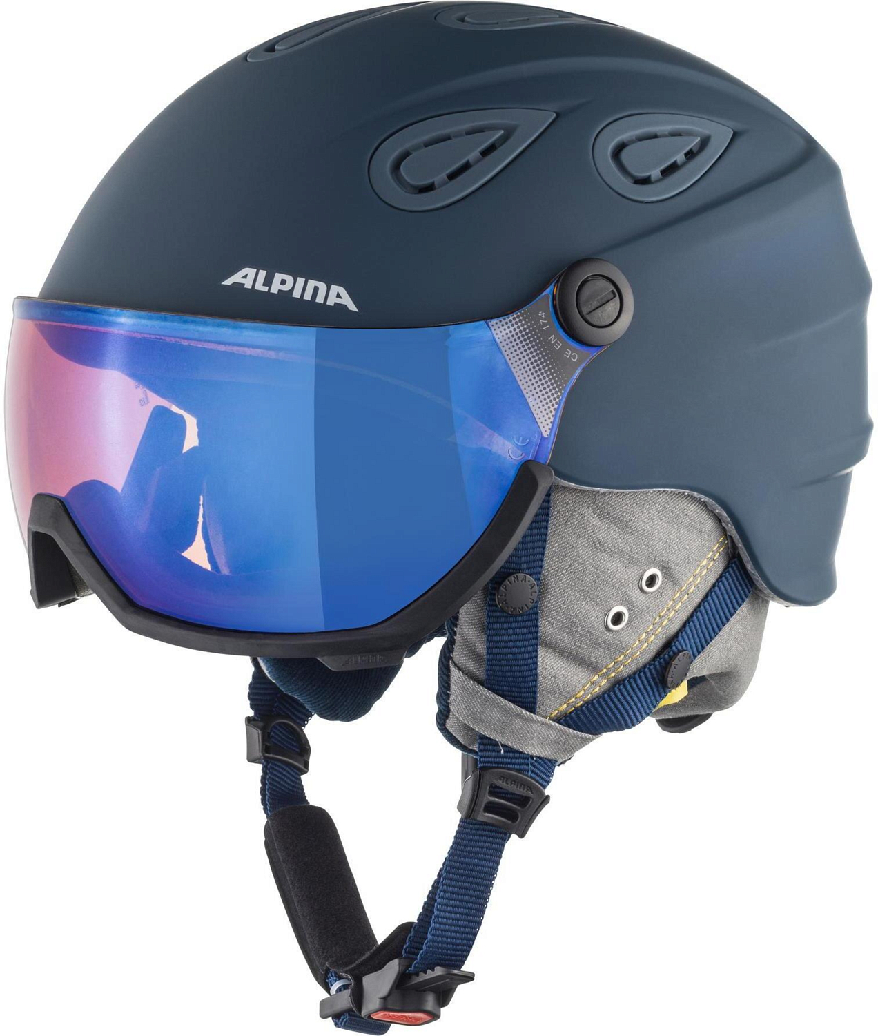 Зимний шлем с визором Alpina Grap Visor HM Ink/Grey Matt