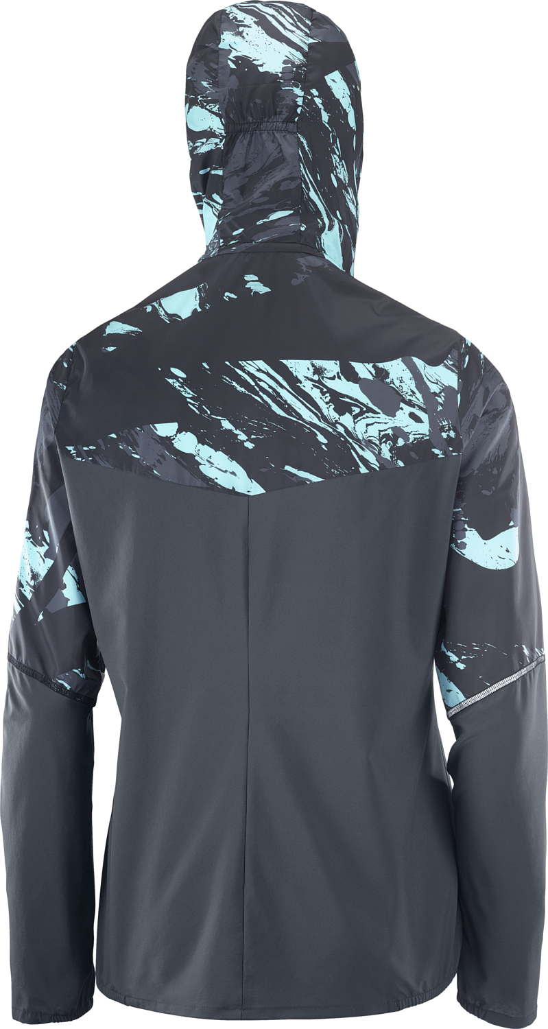 Куртка беговая SALOMON Agile Fz Hoodie W Crystl Black/AO/Ebony