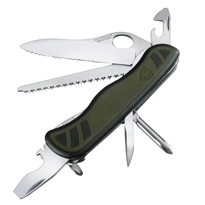 Нож Victorinox Swiss Soldier's Knife 08, 111 мм, 10 функций Зелёный/Чёрный