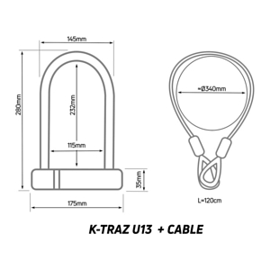 Замок велосипедный Zefal K-Traz U13 Cable