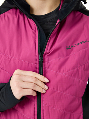 Куртка беговая Nordski Hybrid Hood Black/Fuchsia