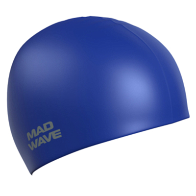 Шапочка для плавания MAD WAVE Intensive Silicone Solid Blue