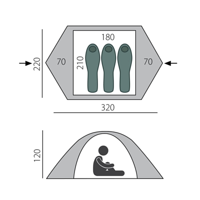 Палатка BTrace Ion 3 зеленый