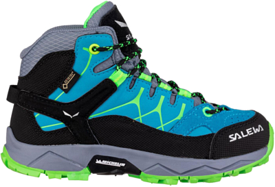 Ботинки детские Salewa Alp Trainer Mid Gtx Jr Blue Danube/Fluo Green