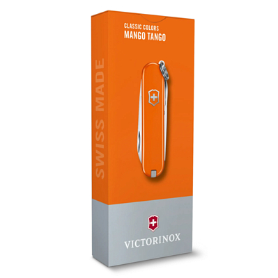 Нож Victorinox брелок Classic SD Colors Mango Tango, 58 мм, 7 функций Оранжевый