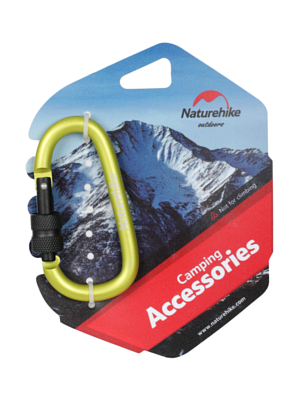 Карабин аксессуарный Naturehike 8cm d-type multifunctional hang buckle with lock Yellow