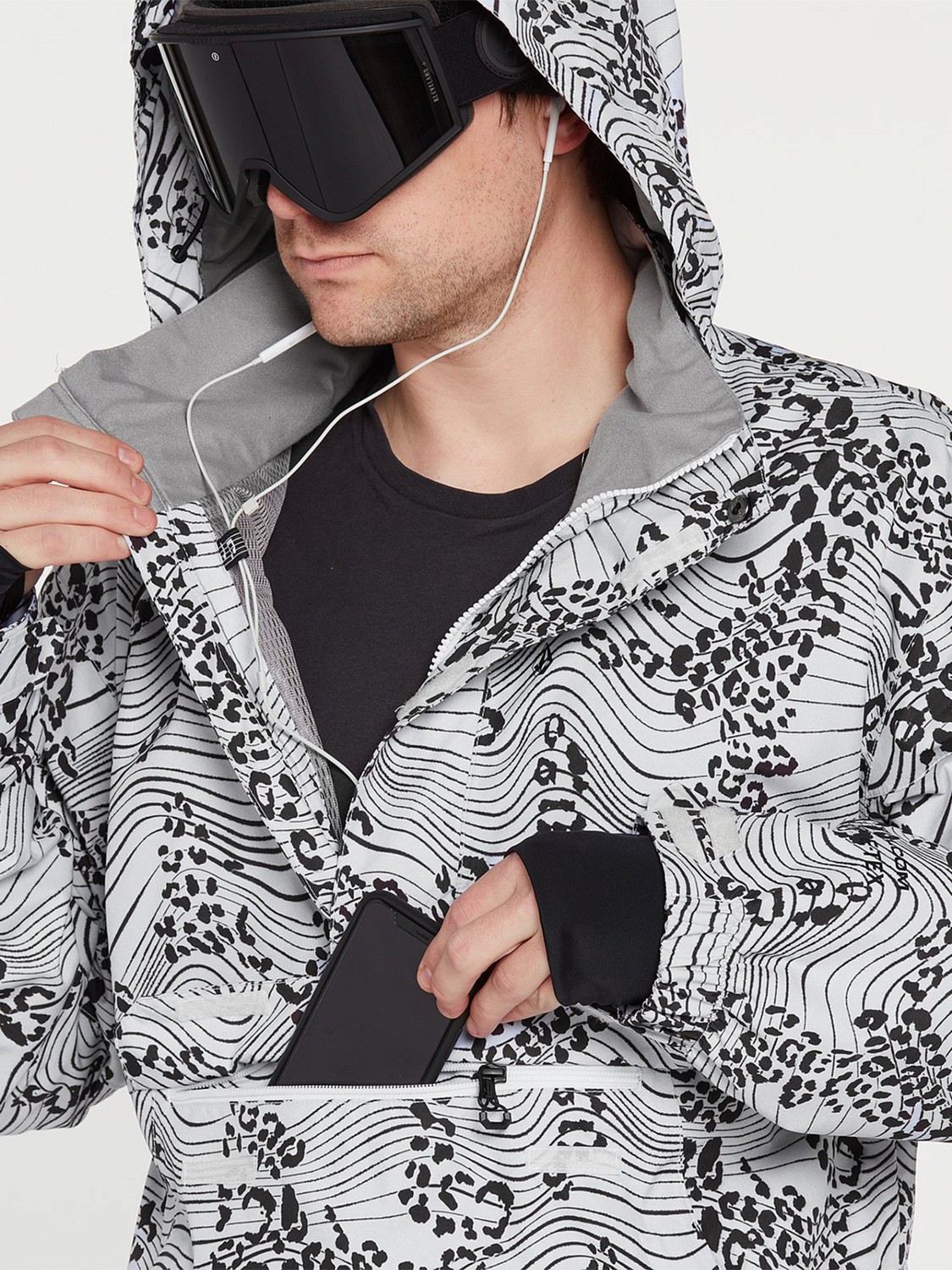 Куртка-анорак сноубордическая Volcom Melo Gore-Tex Pullover White Print