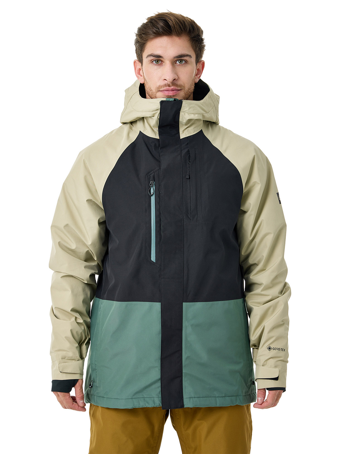 Куртка сноубордическая 686 Gore-Tex Core Insulated Putty Blk/Cypress Green