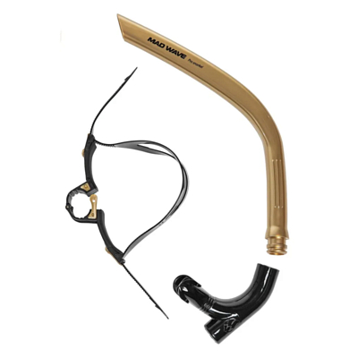 Трубка для плавания MAD WAVE Pro Snorkel Gold