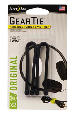 Гибкие стяжки Nite Ize Gear Tie 6&quot;, 2 шт. Черный