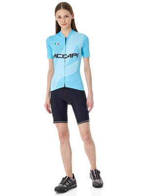 Велоджерси Accapi Short Sleeve Shirt Full Zip W Turquoise