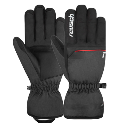 Перчатки REUSCH Snow King Blck/Blck Melang/Fire Red