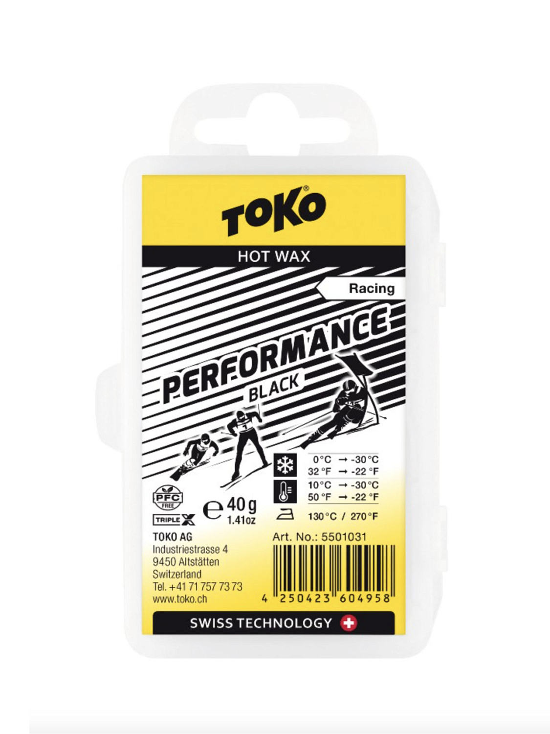 Универсальный парафин скольжения твердый TOKO Racing Performance 40g Black