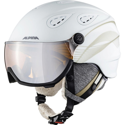 Зимний шлем с визором Alpina Grap Visor HM White/Prosecco Matt