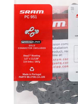 Цепь велосипедная SRAM Pc 951 + Powerlink 9 V