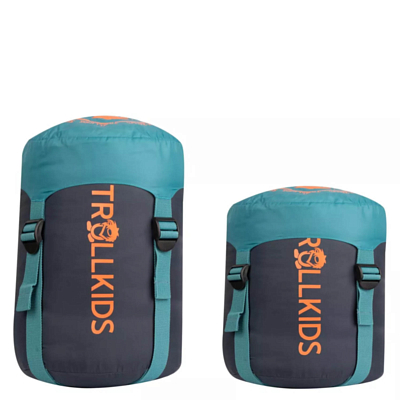 Детский спальник Trollkids Fjell Dreamer extendable Dark Navy/Dusky Turquoise/Glow Orange