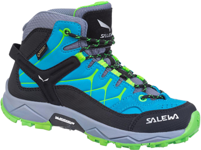 Ботинки детские Salewa Alp Trainer Mid Gtx Jr Blue Danube/Fluo Green