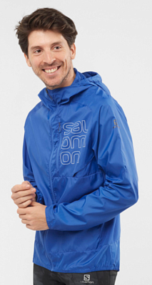 Куртка беговая SALOMON Bonatti Cross Fz Nautical Blue/White