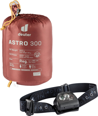 Спальник Deuter Astro 300 левый Redwood/Curry