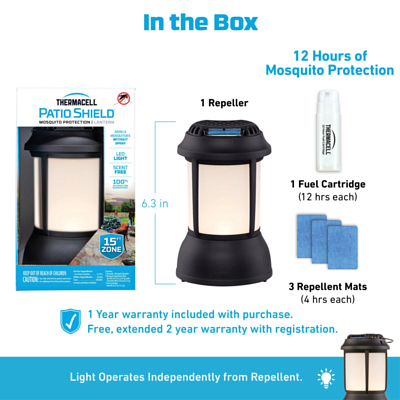 Лампа противомоскитная ThermaCell Patio Shield Mosquito Repeller Lantern