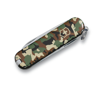 Нож Victorinox брелок Classic SD &quot;Camouflage&quot;, 58 мм, 7 функций зелёный камуфляж