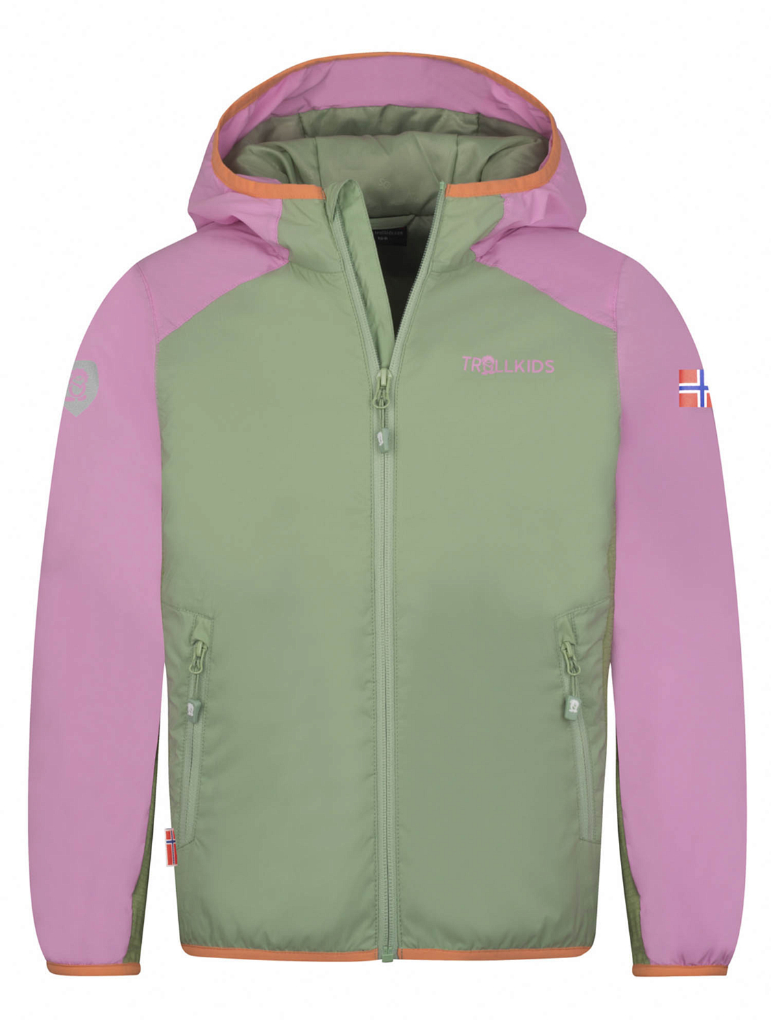 Куртка детская Trollkids Halsafjord Pistachio Green/Wild Rose/Papaya –  купить по цене 8090 руб, магазин «Кант»