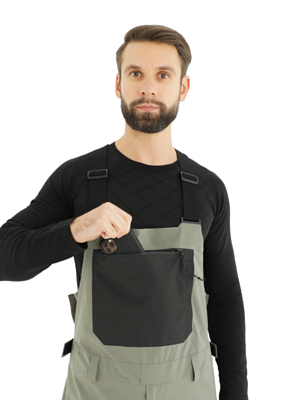 Полукомбинезон сноубордический Jones Pnt Mountain Surf Bib Herb Green