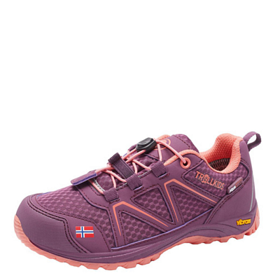 Ботинки детские Trollkids Kids Skarvan Hiker Low Mulberry/Peach