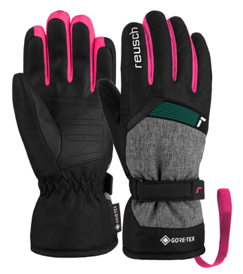 Перчатки детские REUSCH Flash GORE-TEX Junior Blck/Blck Melang/Pink Glo