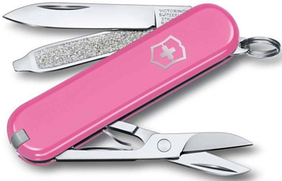 Нож Victorinox брелок Classic SD Colors Cherry Blossom, 58 мм, 7 функций Розовый