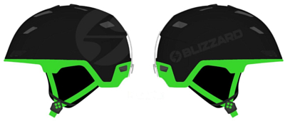 Зимний Шлем BLIZZARD 2021-22 Double Black Matt/Neon Green