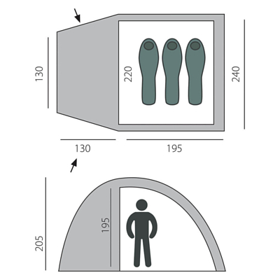 Палатка кемпинговая BTrace Dome 3 Зеленый/Бежевый