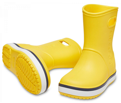 Сапоги резиновые Crocs Crocband Rain Boot Yellow/Navy