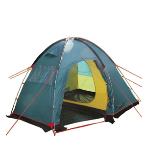 Палатка кемпинговая BTrace Dome 4 Зеленый/Бежевый