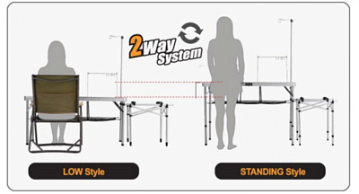 Стол Kovea регулируемый 2 Way Kitchen Table