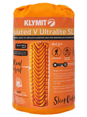 Коврик надувной KLYMIT Insulated V Ultralite SL Оранжевый