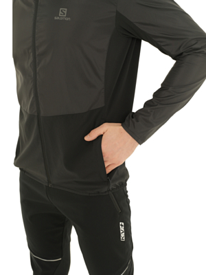 Куртка беговая SALOMON 2022-23 Agile Fz Hoodie M Black