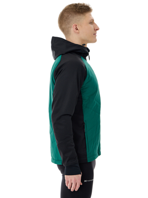 Куртка беговая Nordski Hybrid Hood Black/Alpine Green