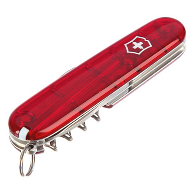 Нож Victorinox Spartan, 91 мм, 12 функций Полупрозрачный Красный