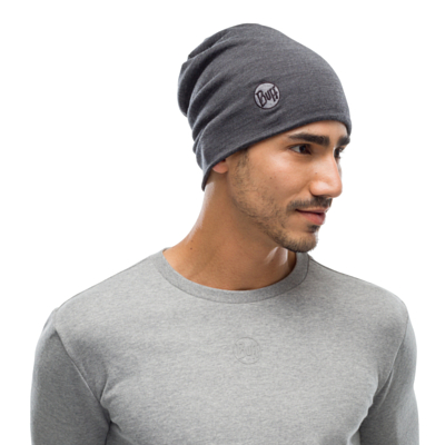 Шапка Buff Merino Heavyweight Hat Solid Grey