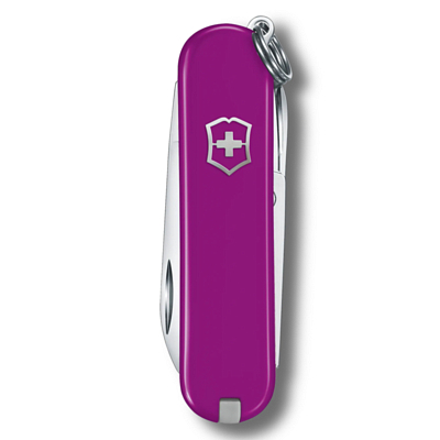 Нож Victorinox брелок Classic SD Colors Tasty Grape, 58 мм, 7 функций Фиолетовый